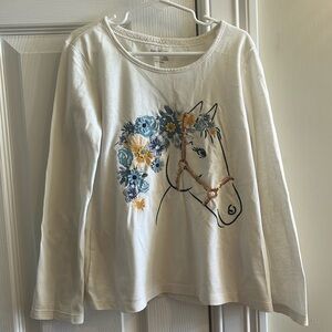 Gap long sleeve shirt with horse print with embroidery and some sequence size S